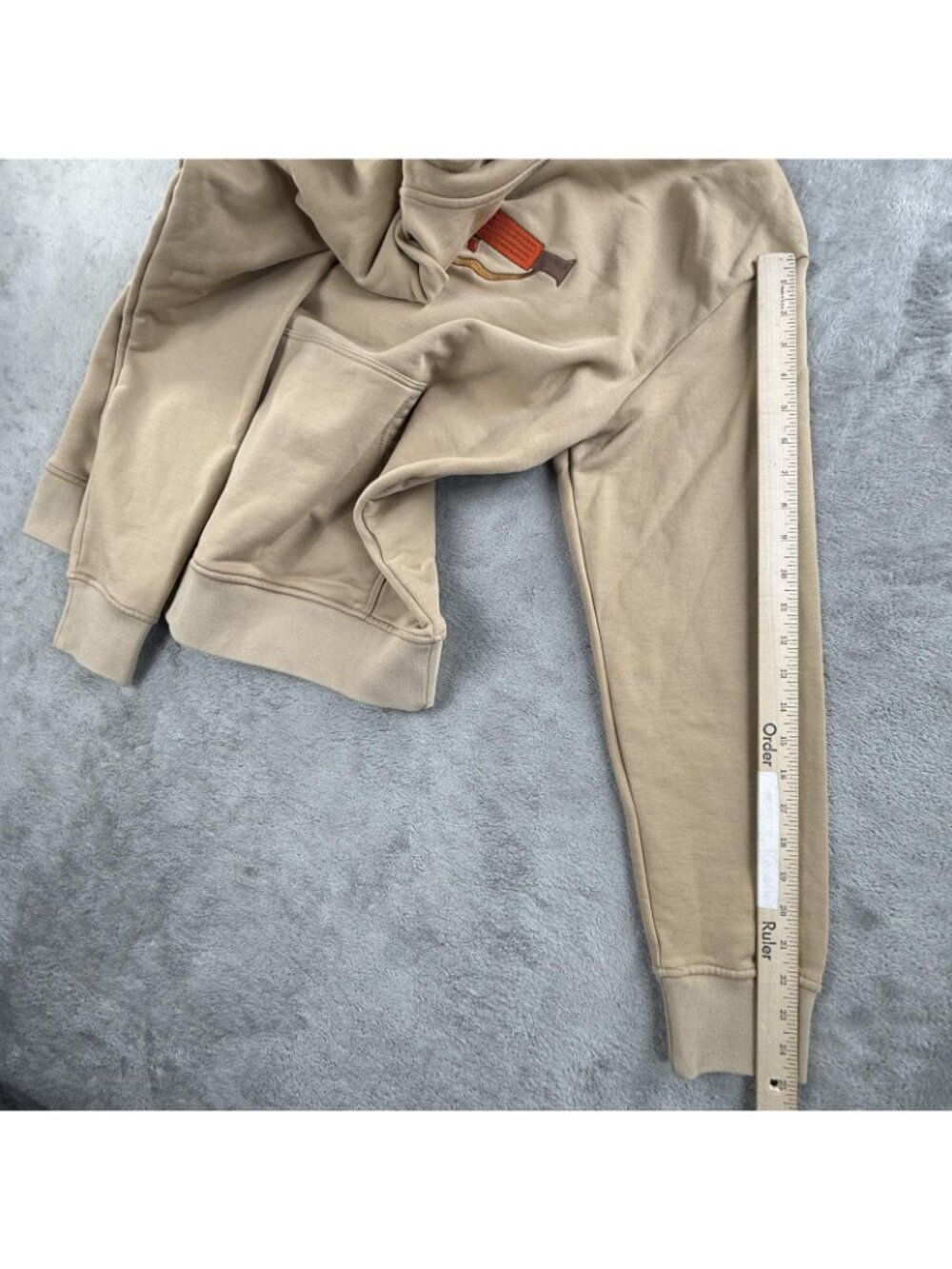Qilo Hoodie Mens Large Beige Pullover Rocket Launcher Graphic Fleece Tactical - Picture 10 of 15